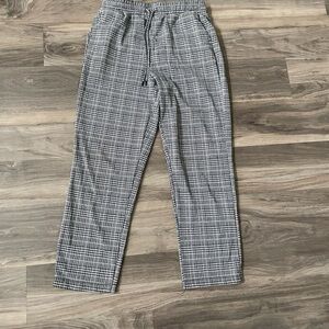 Black and White Sweatpants with Elastic Waistband